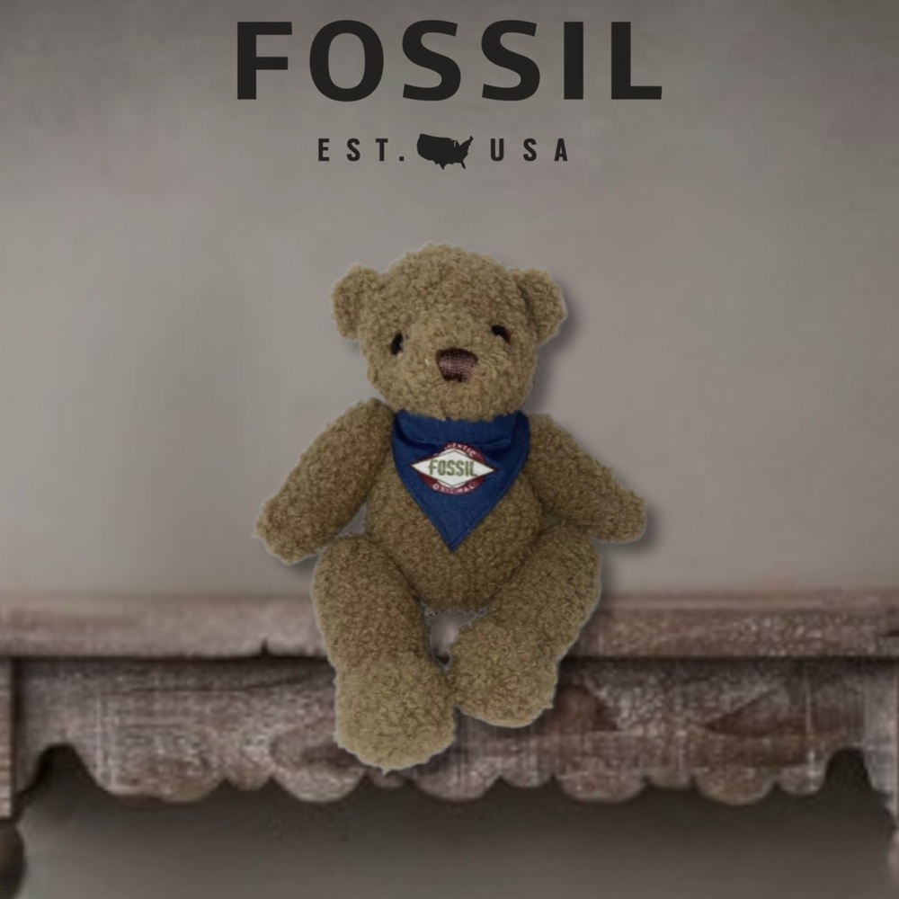 Authentic Fossil x Gund Vintage Stuffed Teddy Bear
